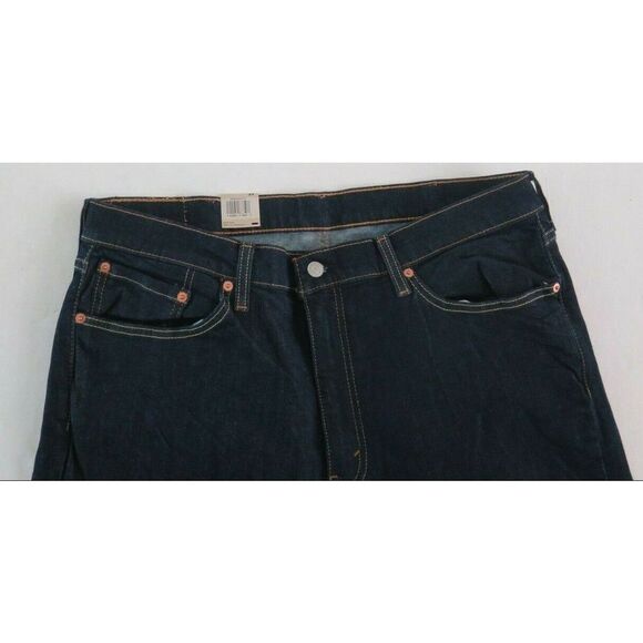 Levi's 511 Men’s Sz 38 Dark Blue Denim Slim Stretch Cut Off Style Shorts - Picture 3 of 6